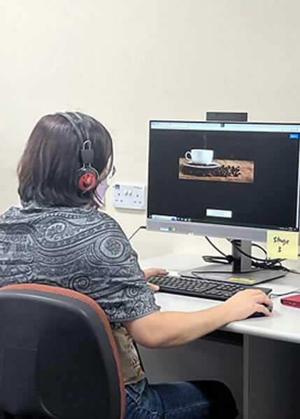 Participants warming up